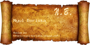Nyul Boriska névjegykártya